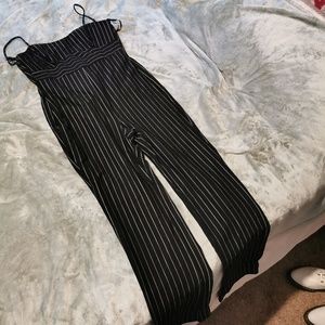 Black striped jumpsuit